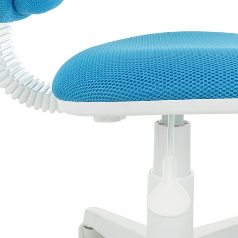Кресло детское BRABIX &quot;Joy MG-204W&quot;, без подлокотников, пластик белый, ткань TW, голубое, 533012