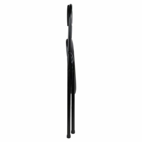 Стул складной BRABIX &quot;Golf CF-007&quot;, черный каркас, кожзам черный, В КОРОБЕ, 533024