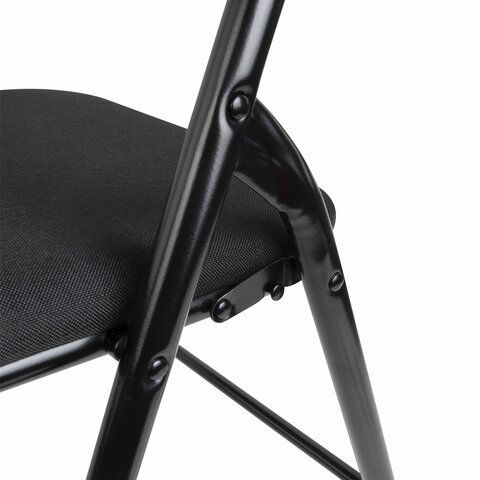 Стул складной BRABIX &quot;Golf CF-007&quot;, черный каркас, черная ткань, В КОРОБЕ, 533025