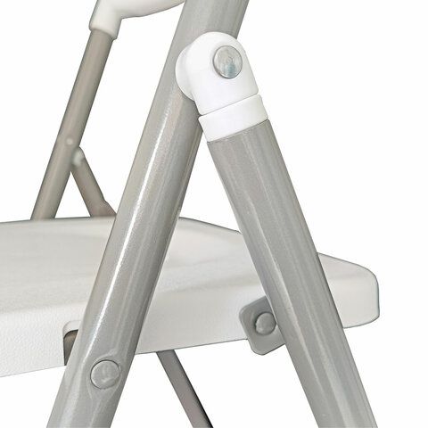 Стулья складные BRABIX &quot;Golf Lite CF-017&quot;, КОМПЛЕКТ 4шт., серебристый каркас, пластик, белый, 533035