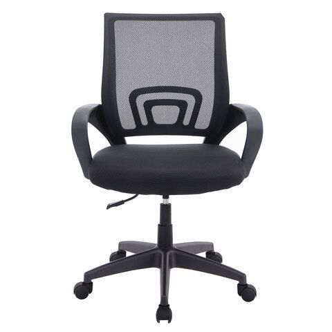 Кресло CROMEX Hit CH-695, с подлокотниками, сетка, черное, ткань TW, 533065