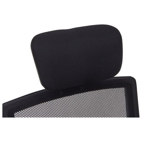 Кресло CROMEX Debut CH-697, ХРОМ, с подлокотниками, мех. качания, сетка, черное, ткань, 533068