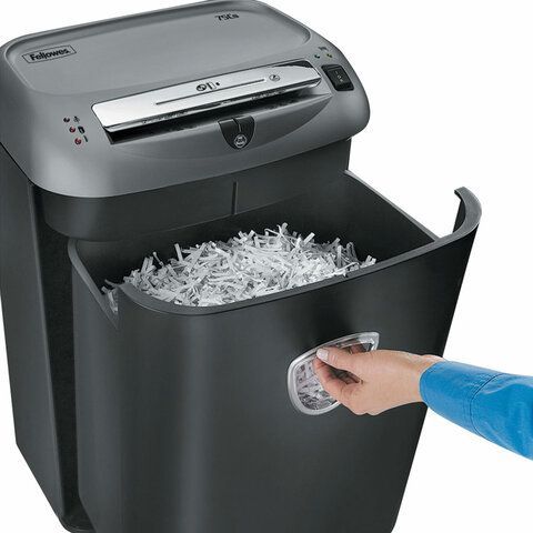 Уничтожитель (шредер) FELLOWES POWERSHRED 75Cs, 4 уровень секретности, фрагменты 4x38мм, 12лcт., 27л, FS-46750