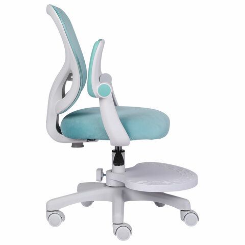 Кресло детское с подставкой для ног BRABIX &quot;Sky MG-206&quot;, велюр, голубое, 533155