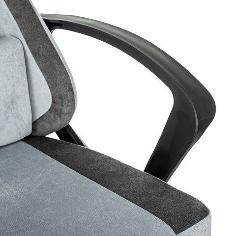 Кресло компьютерное BRABIX ''Forcer GM-127'', 2 подушки, ткань, серое/светло-голубое, 533214
