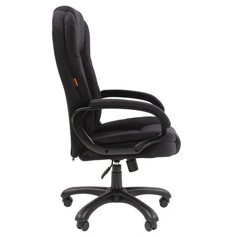 Кресло офисное Chairman CH 600, велюр, черное, ш/к 61804, 7158676