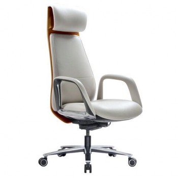 Кресло HAWASAN PREMIUM EX-820, синхромеханизм, слайдер, экокожа, белое/коричневое, 533237