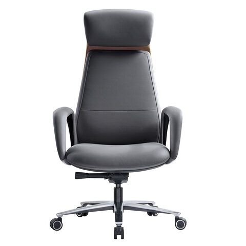 Кресло HAWASAN PREMIUM EX-820, синхромеханизм, слайдер, экокожа, графит/коричневое, 533238