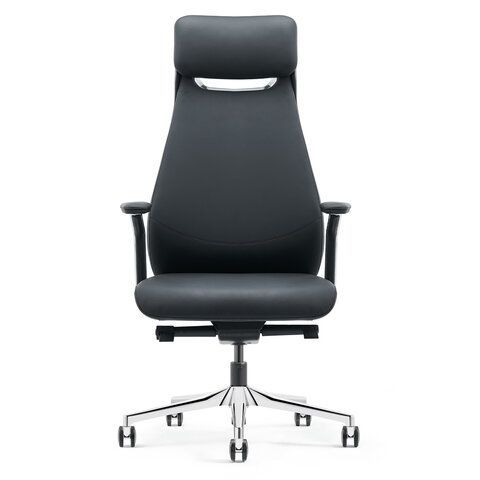 Кресло HAWASAN PREMIUM EX-830 X-ONE, синхромеханизм, алюминий, экокожа, черное, 533239