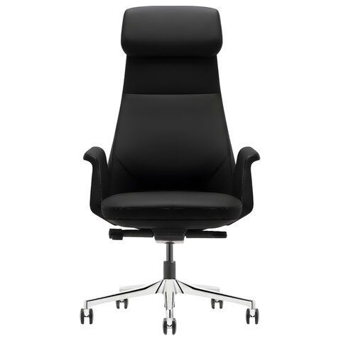 Кресло HAWASAN PREMIUM EX-840 STELLAR, синхромеханизм, алюминий, экокожа, черное, 533241