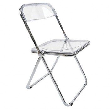 Стул складной прозрачный BRABIX "Glam CF-020", хромированный каркас, пластик, 533245