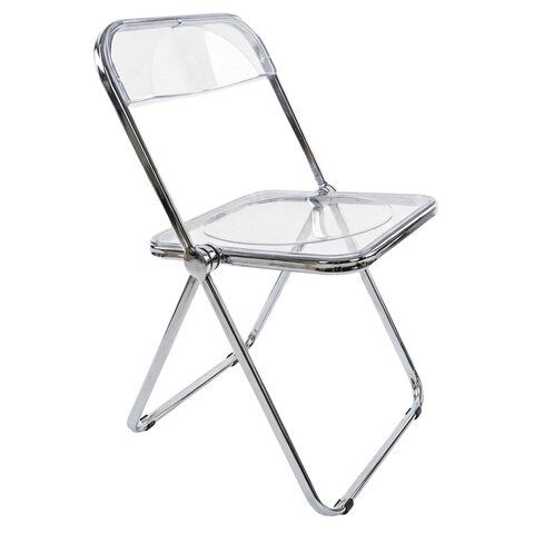 Стул складной прозрачный BRABIX "Glam CF-020", хромированный каркас, пластик, 533245