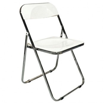 Стул складной глянцевый белый BRABIX "Style CF-015", хромированный каркас, пластик, 533249