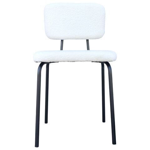 Стулья BRABIX "Ideal CF-080", КОМПЛЕКТ 4 шт., черный каркас, букле белый, 533254