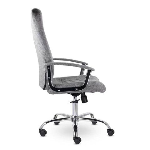 Кресло офисное "Бостон", CH-277, хром, ткань, серый (M-02)