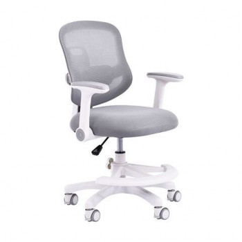 Кресло детское с подставкой для ног BRABIX KIDS MG-215, сетка/ткань TW, серое, 533313