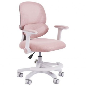 Кресло детское с подставкой для ног BRABIX KIDS MG-220, сетка/ткань TW, розовое, 533314