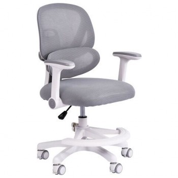 Кресло детское с подставкой для ног BRABIX KIDS MG-220, сетка/ткань TW, серое, 533315