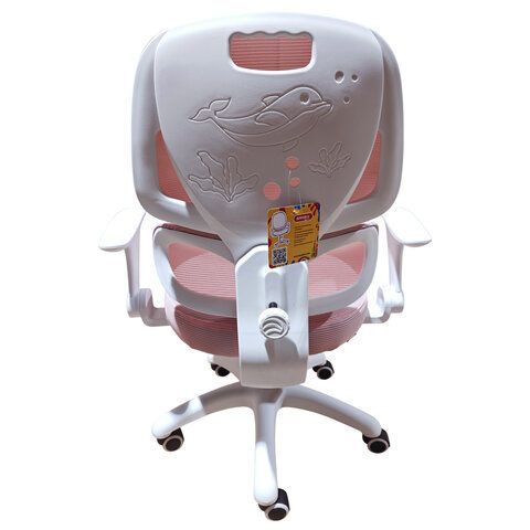 Кресло детское с поясничной поддержкой BRABIX KIDS "MG-225", сетка/ткань TW, розовое, 533316