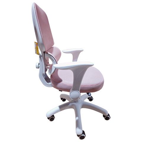 Кресло детское с поясничной поддержкой BRABIX KIDS "MG-225", сетка/ткань TW, розовое, 533316