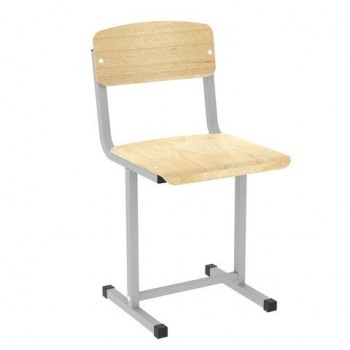Стул ученический нерегулируемый ПИФАГОР SC-1, 380х380х790 мм, рост 6 (170-190 см), серый каркас, фанера, 533348