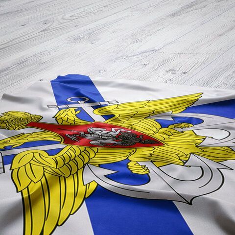 Флаг ВМФ России &quot;Андреевский флаг с эмблемой&quot; 90х135 см, полиэстер, STAFF, 550234