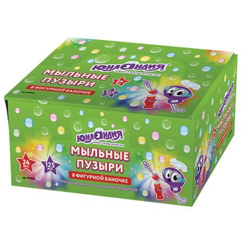 Мыльные пузыри ЮНЛАНДИЯ 24 шт., 125 мл, в фигурной баночке, 591095
