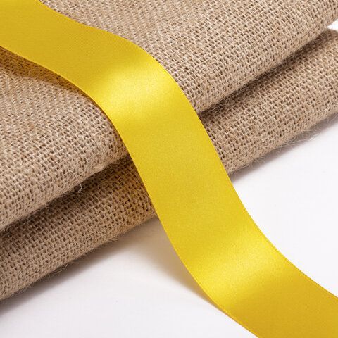 Лента атласная ширина 38 мм, длина 23 м, желтая, BRAUBERG 2 шт., 591513