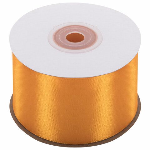 Лента атласная ширина 50 мм, длина 23 м, оранжевая, BRAUBERG, 591526