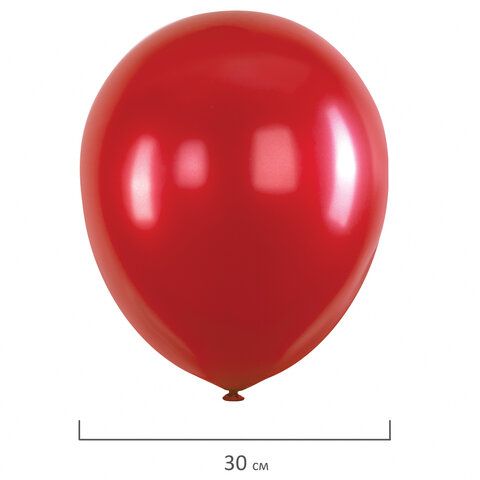 Шары воздушные 30 см, 100 штук, &quot;МЕТАЛЛИК&quot;, ассорти, BRAUBERG KIDS, 591878