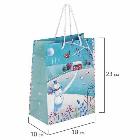 Пакет подарочный НАБОР 4 штуки, новогодний, 18х10х23 см, &quot;Collection Medium&quot;, ЗОЛОТАЯ СКАЗКА, 591952