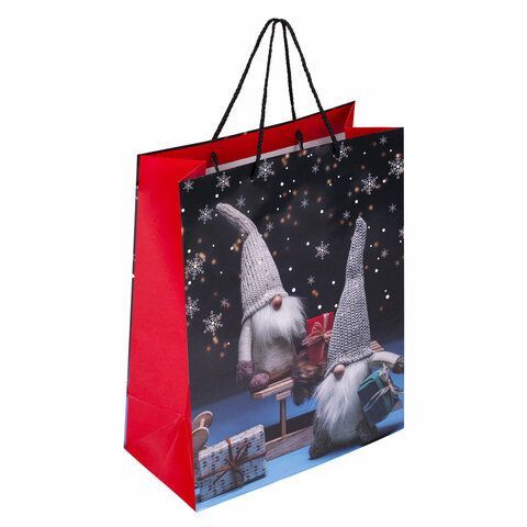 Пакет подарочный НАБОР 4 штуки, новогодний, 26x13x32 см, &quot;Winter Set&quot;, ЗОЛОТАЯ СКАЗКА, 591958