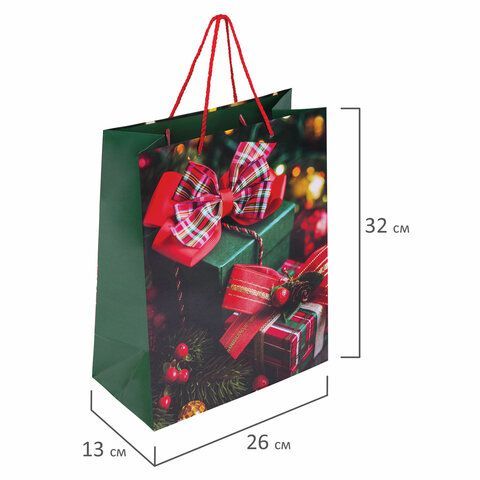 Пакет подарочный НАБОР 4 штуки, новогодний, 26x13x32 см, &quot;Winter Set&quot;, ЗОЛОТАЯ СКАЗКА, 591958