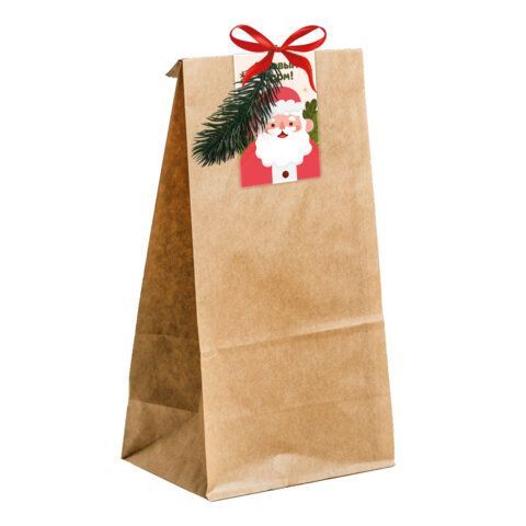 Пакет подарочный НАБОР 10шт новогодний, 12х8х24см, &quot;Magic gift&quot;, открытки, крафт, ЗОЛОТАЯ СКАЗКА, 592441