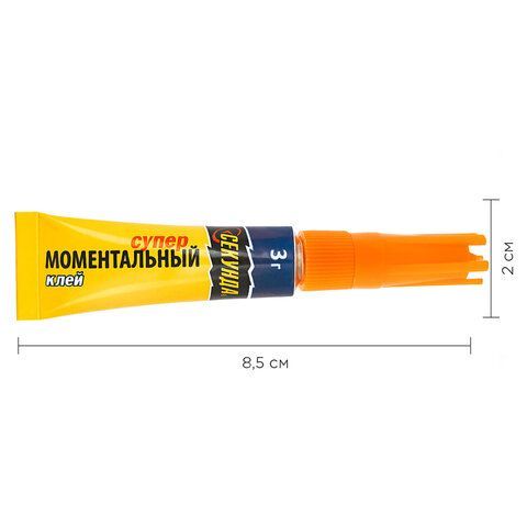 Клей моментальный СЕКУНДА 12 шт., 3 г, отрывная мультикарта, 403-103