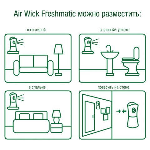 Освежитель воздуха автоматический со сменным баллоном 250 мл, AIRWICK Pure,&quot;Океанский бриз&quot;, 230555
