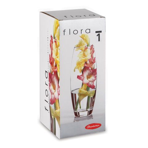Ваза &quot;Flora&quot;, овальная, высота 26 см, стекло, PASABAHCE, 43966