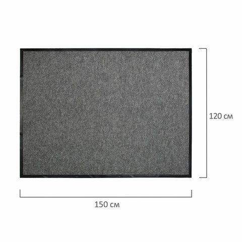 Коврик входной ворсовый влаго-грязезащитный 120х150 см, толщина 7 мм, серый, VORTEX, 22099/24201