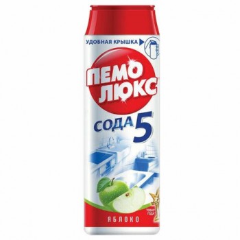 Чистящее средство 480 г, ПЕМОЛЮКС 2 шт. Сода-5, "Яблоко", порошок, 2414453