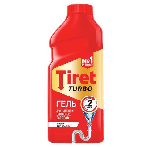 Средство для прочистки канализационных труб 500 мл, TIRET (Тирет) &quot;Turbo&quot;, гель, 8147369