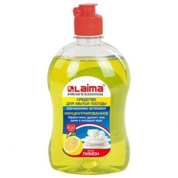Средство для мытья посуды 500 г, LAIMA 2 шт. PROFESSIONAL, концентрат, "Лимон", 602299