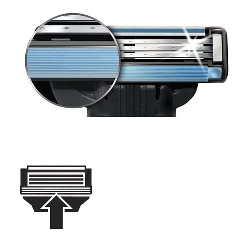 Сменные кассеты для бритья 4 шт., GILLETTE (Жиллет) &quot;Mach3&quot;, для мужчин