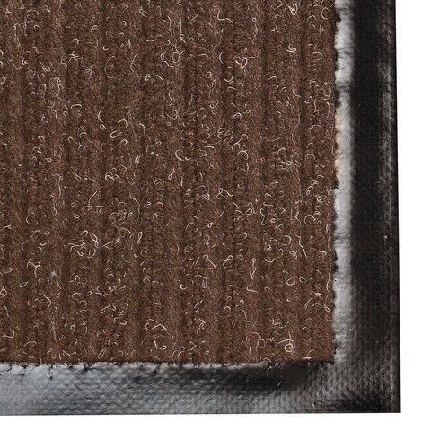 Коврик входной ворсовый влаго-грязезащитный 60х90 см, толщина 7 мм, ребристый, коричневый, LAIMA, 602868