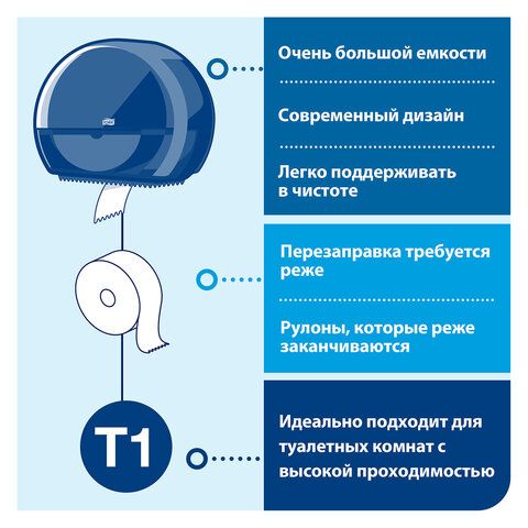 Диспенсер для туалетной бумаги TORK (Система T1) Elevation, черный, 554008