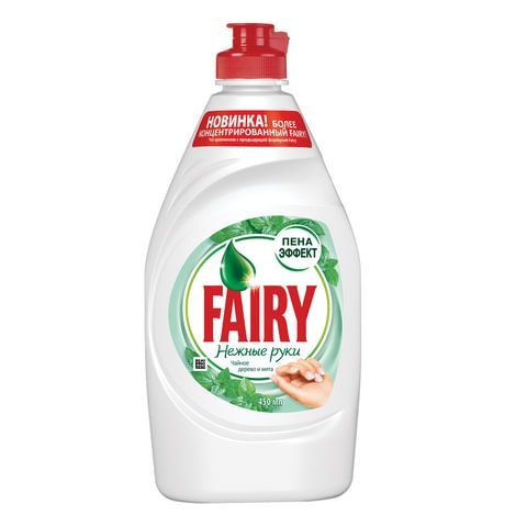 Средство для мытья посуды, 450 мл, FAIRY (Фейри) &quot;Нежные руки&quot;, &quot;Чайное дерево и мята&quot;
