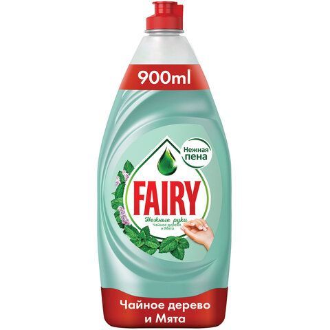 Средство для мытья посуды, 900 мл, FAIRY (Фейри) Нежные руки &quot;Чайное дерево и мята&quot;
