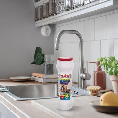Чистящее средство 400 г, LAIMA 2 шт. PROFESSIONAL Антижир &quot;Лимон&quot;, порошок, 604654