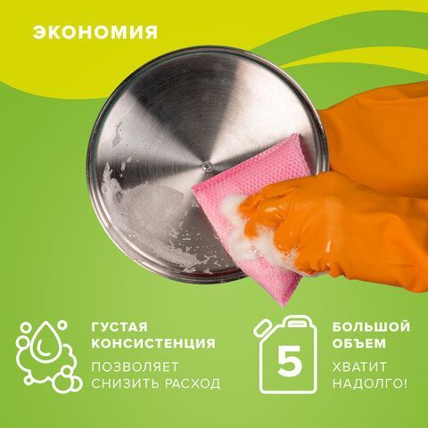 Средство для мытья посуды 5 л, ЛЮБАША &quot;Лимон&quot;, ПЭТ, 604781