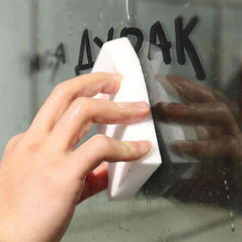 Губка-ластик МЕЛАМИНОВАЯ для удаления пятен, 100х60х30 мм, КОМПЛЕКТ 3 шт., полибэг, LAIMA 2 шт., 605035