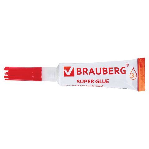 Клей моментальный (суперклей) BRAUBERG 12 шт., 3 г, ПРОЧНЫЙ, отрывная мультикарта, 605566